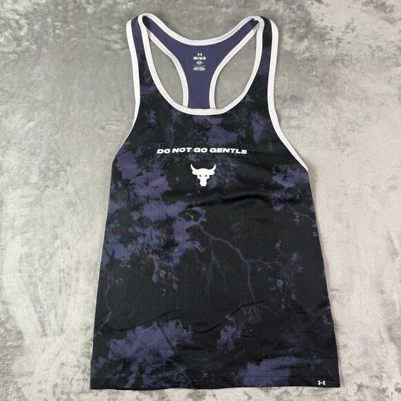 Under Armour Project Rock Stringer Tank Top Mens medium purple do not go gentle - Picture 1 of 6